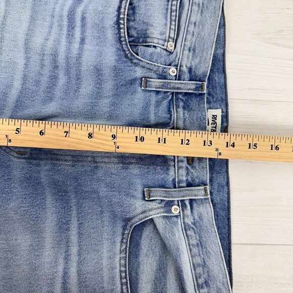 Rivet & Thread Madewell Jeans Women 31 High Rise Wide Leg Mason Light Wash Blue - Picture 12 of 16